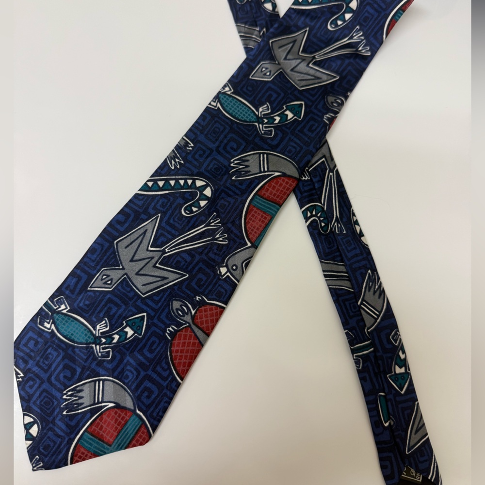 Care - Mythical Animals of Africa vintage silk tie